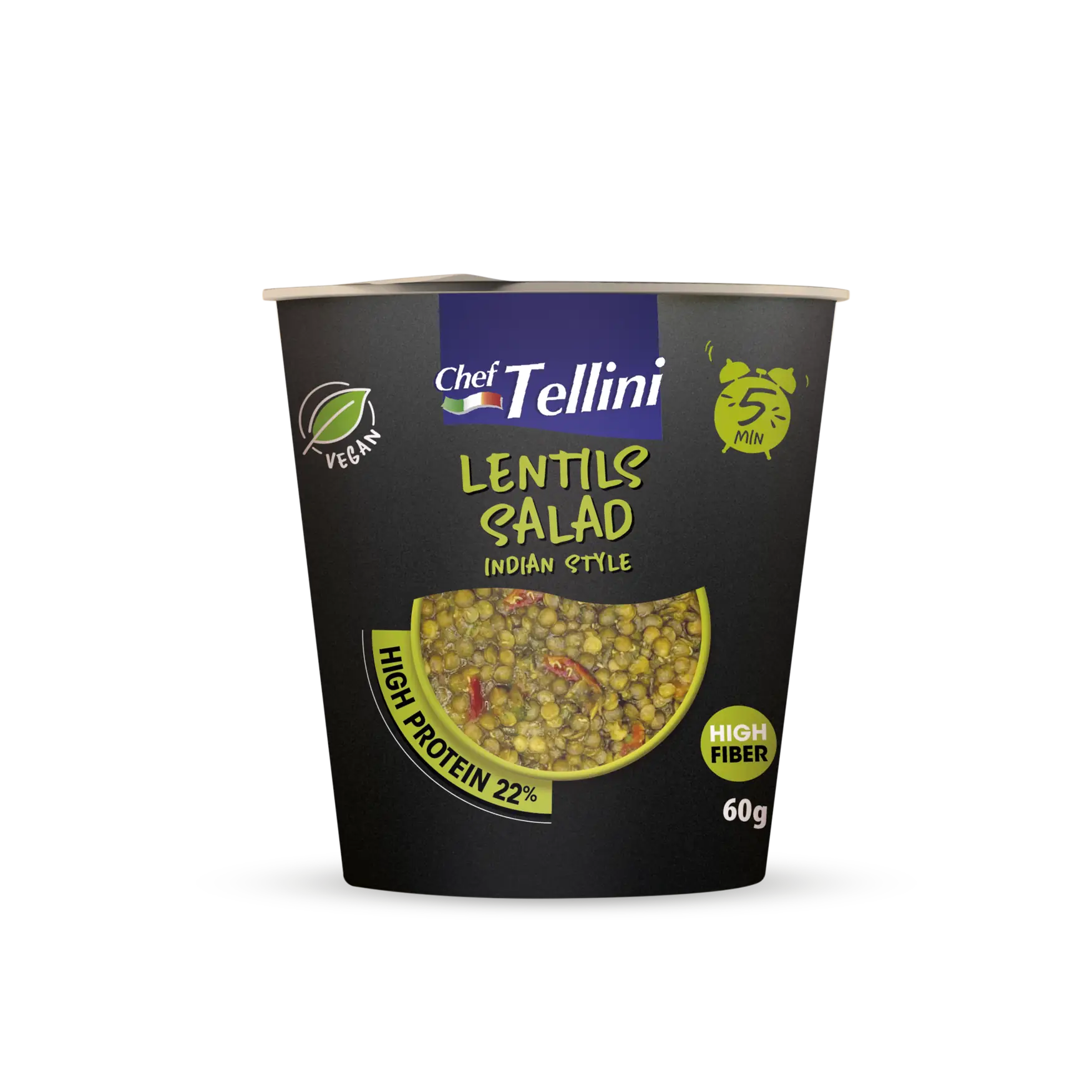 CHEF TELLINI - RENDER INSTACUP - HIGHROTEIN - LENTILS SALAD INDIAN STYLE