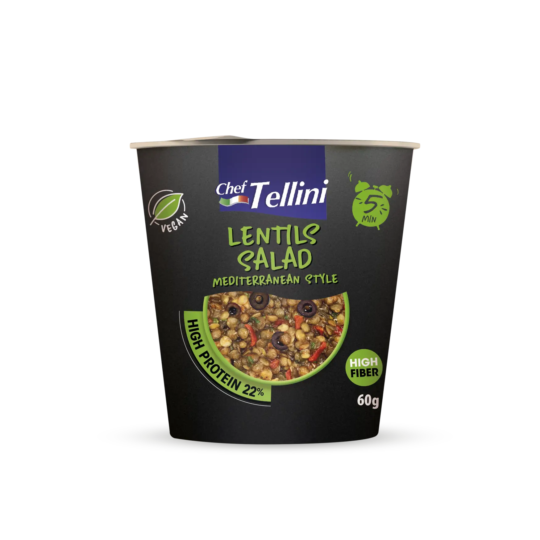 CHEF TELLINI - RENDER INSTACUP - HIGHROTEIN - LENTILS SALAD MEDITERRANEAN STYLE